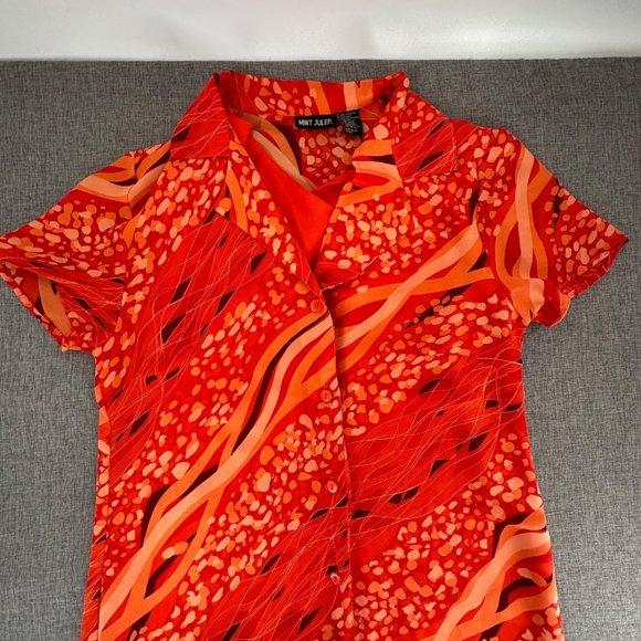 Mint Julep Button Down Dress‎ Slip Removable Dress Underneath 1X Polyester - Picture 2 of 15